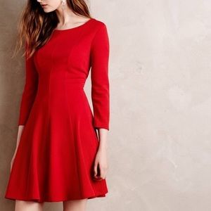 Anthropologie Little Red Swing Dress